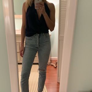 Navy Emerson Thorpe size S silk top